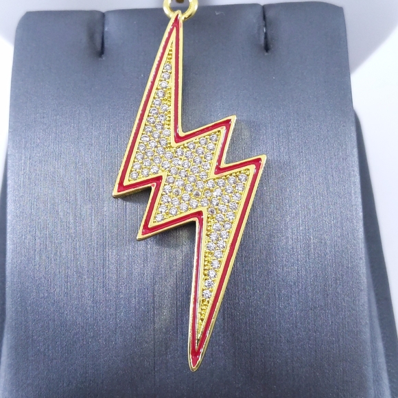 🖤 24" x 3mm Rope Chain + Icy Lighting Bolt - Picture 6 of 8